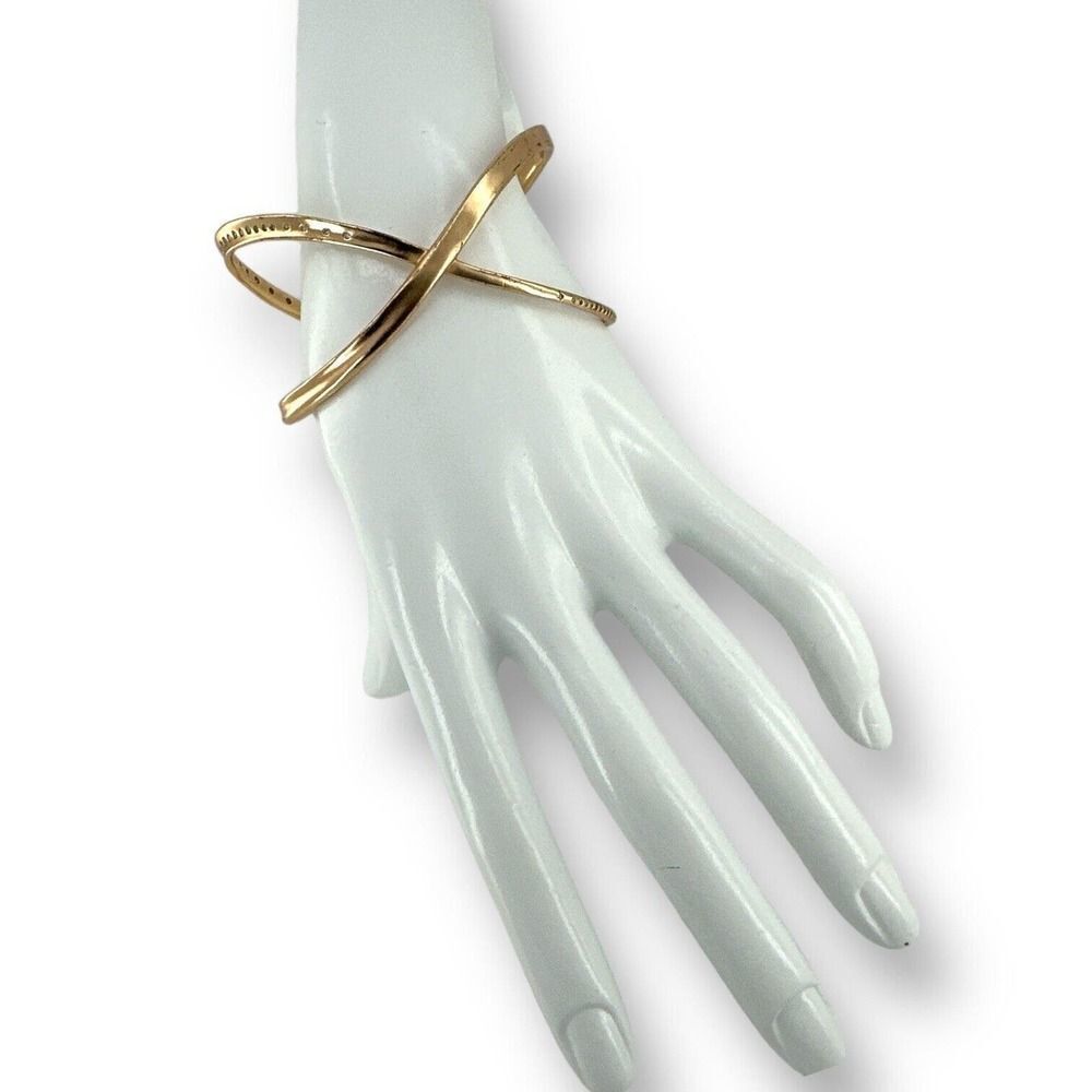 Kendra Scott Stella Criss Cross Cuff Gold Crystals Bracelet